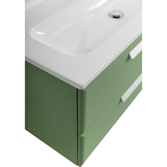 Тумба подвесная с раковиной Cezares ECO-CER-N-1200-2C-SO-PS-P 120 см (раковина CZR-8073-120) фисташковый софт - фото 6