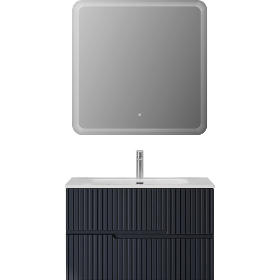 Тумба подвесная с раковиной Cezares DUET-N-800-2C-SO-GR-P 80 см (раковина CZR-8095-80) grafito - фото 9