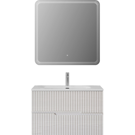 Тумба подвесная с раковиной Cezares DUET-N-800-2C-SO-FBS-P 80 см (раковина CZR-8095-80) ясень белый софт - фото 8