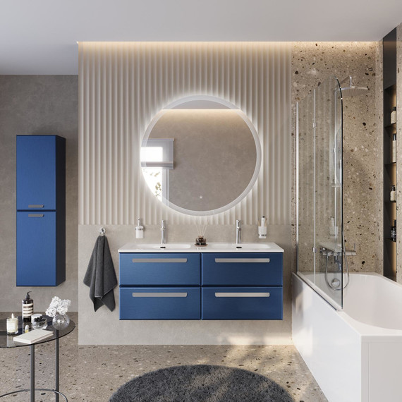 Тумба подвесная с раковиной Cezares ECO-CER-N-1200-4C-SO-2-SPF-P 120 см (раковина CZR-8073-120-2) sapfiro - фото 12