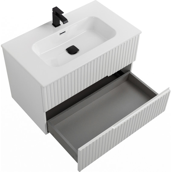 Тумба подвесная с раковиной Cezares DUET-N-900-2C-SO-BL 90 см (раковина CZR-8095-90) bianco lucido - фото 3