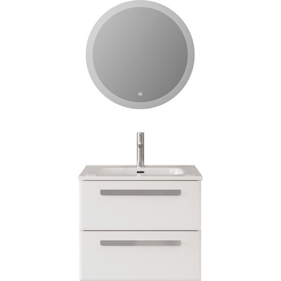 Тумба подвесная с раковиной Cezares ECO-CER-N-700-2C-SO-BL 70 см (раковина CZR-8095-70) bianco lucido - фото 8