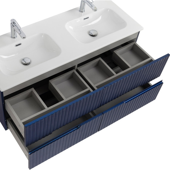 Тумба подвесная с раковиной Cezares DUET-N-1200-4C-SO-2-SPF-P 120 см (раковина CZR-8073-120-2) sapfiro - фото 5