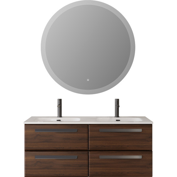 Тумба подвесная с раковиной Cezares ECO-CER-N-1200-4C-SO-2-NCS-P 120 см (раковина CZR-8073-120-2) орех шоколад софт - фото 15