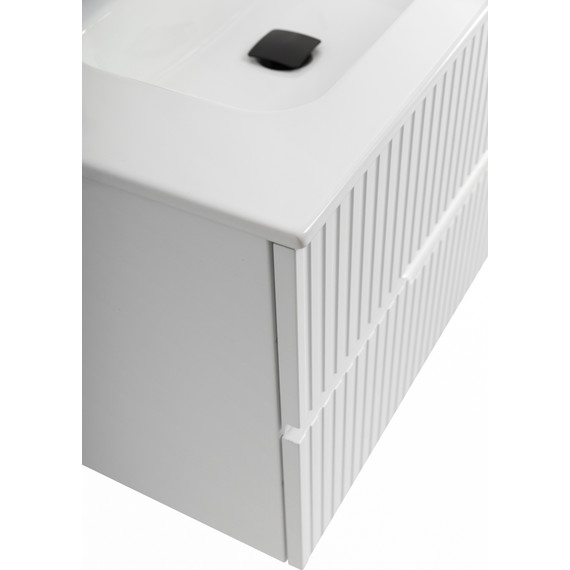 Тумба подвесная с раковиной Cezares DUET-N-800-2C-SO-BL 80 см (раковина CZR-8095-80) bianco lucido - фото 6