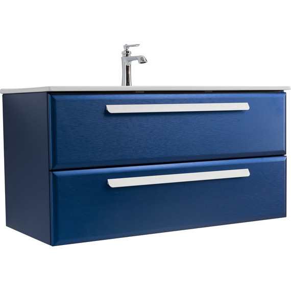 Тумба подвесная с раковиной Cezares ECO-CER-N-1000-2C-SO-SPF-P 100 см (раковина CZR-8095-100) sapfiro - фото 6