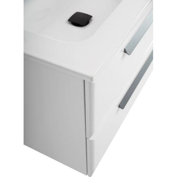 Тумба подвесная с раковиной Cezares ECO-CER-N-1000-2C-SO-BL-L 100 см (раковина CZR-8095-100-L) bianco lucido - фото 7