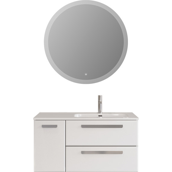 Тумба подвесная с раковиной Cezares ECO-CER-N-1000-2C-1A-SO-BL-R 100 см (раковина CZR-8095-100-R) bianco lucido - фото 10