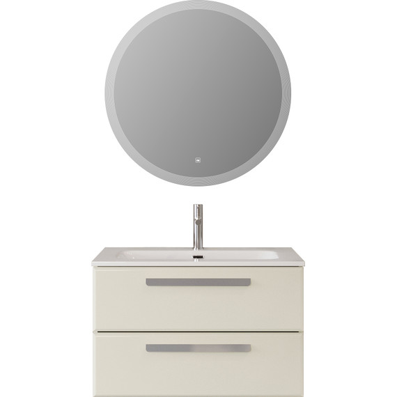 Тумба подвесная с раковиной Cezares ECO-CER-N-800-2C-SO-AS-P 80 см (раковина CZR-8073-80) альпака брашированная - фото 9