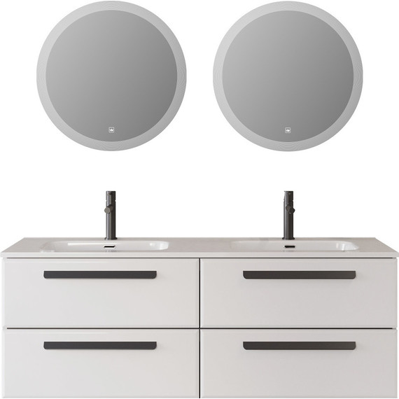 Тумба подвесная с раковиной Cezares ECO-CER-N-1400-4C-SO-2-BL 140 см (раковина CZR-8095-140-2) bianco lucido - фото 14