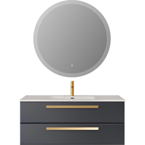 Тумба подвесная с раковиной Cezares ECO-CER-N-1200-2C-SO-GR-P 120 см (раковина CZR-8095-120) grafito - фото 6