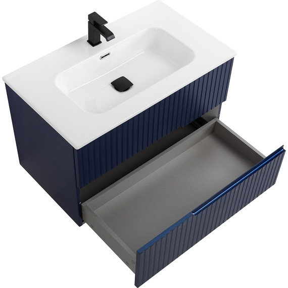 Тумба подвесная с раковиной Cezares DUET-N-800-2C-SO-SPF-P 80 см (раковина CZR-8095-80) sapfiro - фото 3