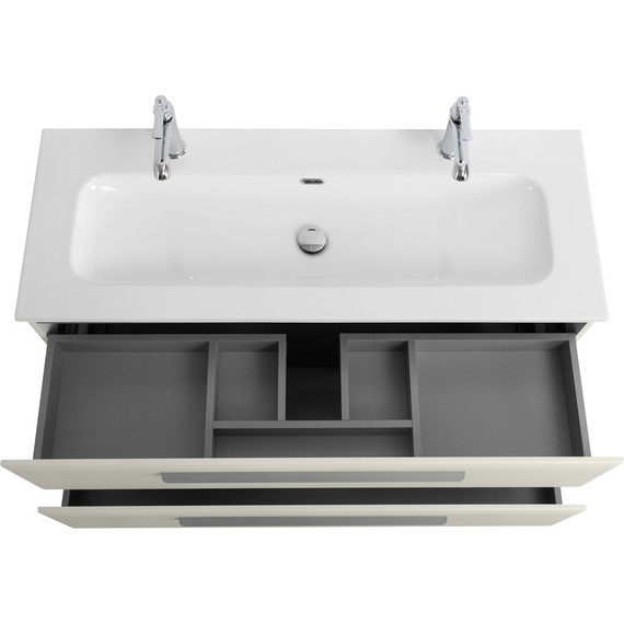 Тумба подвесная с раковиной Cezares ECO-CER-N-1200-2C-SO-AS-P 120 см (раковина CZR-8073-120-1-2) альпака брашированная - фото 5