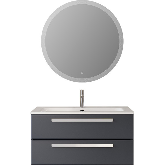 Тумба подвесная с раковиной Cezares ECO-CER-N-1000-2C-SO-GR-P 100 см (раковина CZR-8073-100) grafito - фото 8