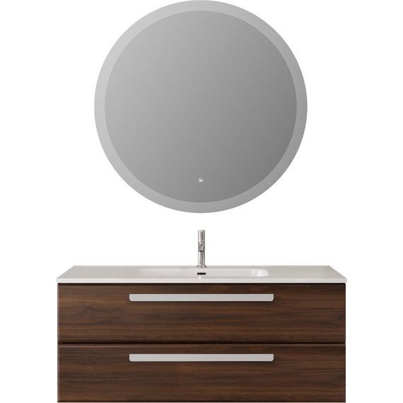 Тумба подвесная с раковиной Cezares ECO-CER-N-1200-2C-SO-NCS-P 120 см (раковина CZR-8095-120) орех шоколад софт - фото 8