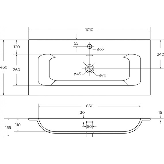 Тумба подвесная с раковиной Cezares ECO-CER-N-1000-2C-SO-NCS-P 100 см (раковина CZR-8073-100) орех шоколад софт - фото 18