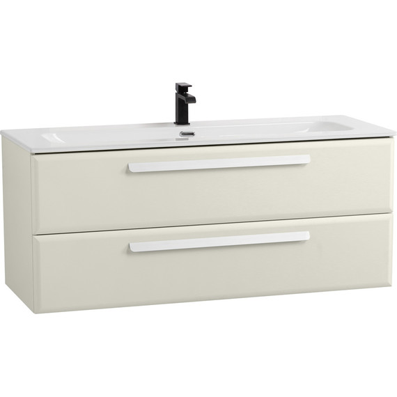 Тумба подвесная с раковиной Cezares ECO-CER-N-1200-2C-SO-AS-P 120 см (раковина CZR-8073-120) альпака брашированная - фото 2