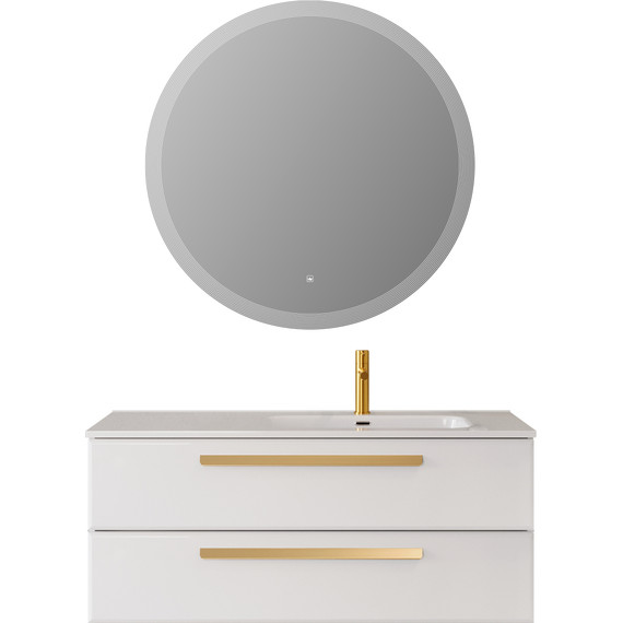 Тумба подвесная с раковиной Cezares ECO-CER-N-1200-2C-SO-BL-R 120 см (раковина CZR-8095-120-R) bianco lucido - фото 10