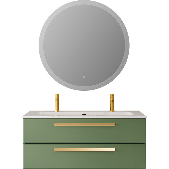 Тумба подвесная с раковиной Cezares ECO-CER-N-1200-2C-SO-PS-P 120 см (раковина CZR-8073-120-1-2) фисташковый софт - фото 14