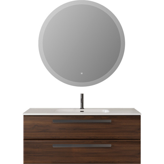 Тумба подвесная с раковиной Cezares ECO-CER-N-1200-2C-SO-NCS-P 120 см (раковина CZR-8095-120) орех шоколад софт - фото 14