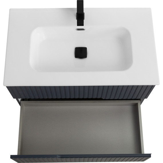 Тумба подвесная с раковиной Cezares DUET-N-800-2C-SO-GR-P 80 см (раковина CZR-8095-80) grafito - фото 6