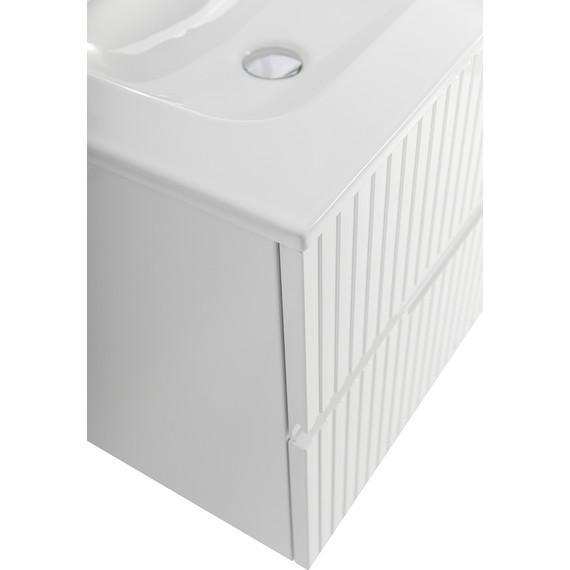 Тумба подвесная с раковиной Cezares DUET-N-600-2C-SO-BL 60 см (раковина CZR-8073-60) bianco lucido - фото 6