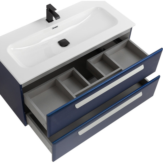 Тумба подвесная с раковиной Cezares ECO-CER-N-1000-2C-SO-SPF-P 100 см (раковина CZR-8073-100) sapfiro - фото 5