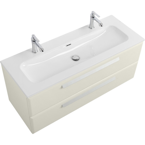 Тумба подвесная с раковиной Cezares ECO-CER-N-1200-2C-SO-AS-P 120 см (раковина CZR-8073-120-1-2) альпака брашированная - фото 3