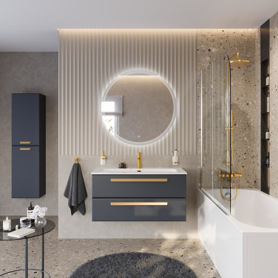 Тумба подвесная с раковиной Cezares ECO-CER-N-1000-2C-SO-GR-P 100 см (раковина CZR-8073-100) grafito - фото 10