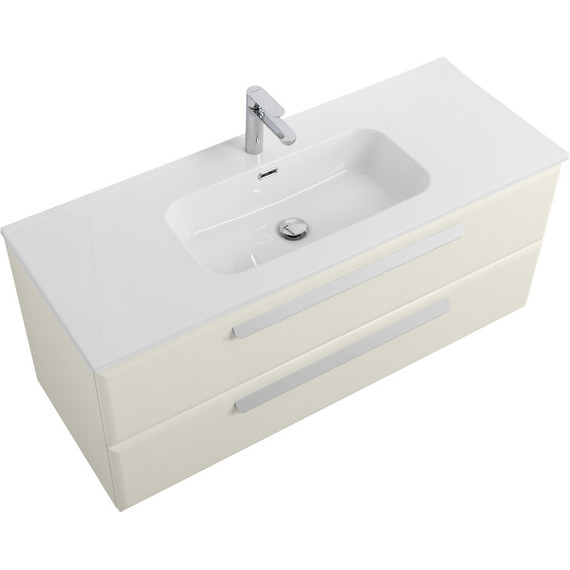 Тумба подвесная с раковиной Cezares ECO-CER-N-1200-2C-SO-AS-P 120 см (раковина CZR-8095-120) альпака брашированная - фото 3