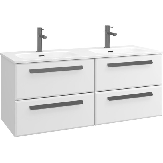 Тумба подвесная с раковиной Cezares ECO-CER-N-1200-4C-SO-2-BL 120 см (раковина CZR-8073-120-2) bianco lucido - фото 2