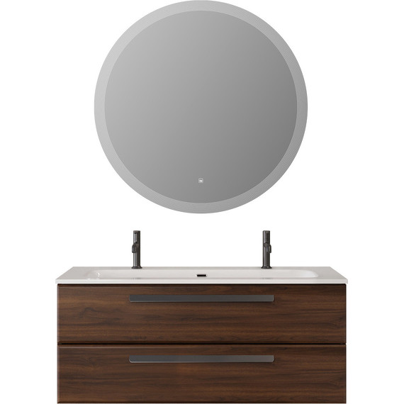 Тумба подвесная с раковиной Cezares ECO-CER-N-1200-2C-SO-NCS-P 120 см (раковина CZR-8073-120-1-2) орех шоколад софт - фото 8