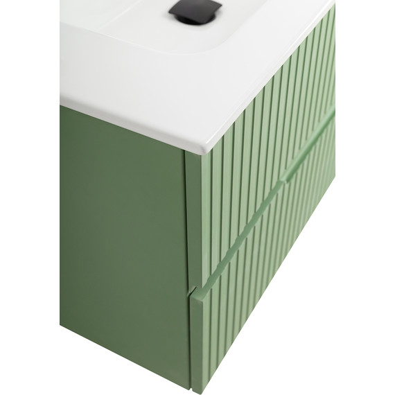 Тумба подвесная с раковиной Cezares DUET-N-800-2C-SO-PS-P 80 см (раковина CZR-8095-80) фисташковый софт - фото 7