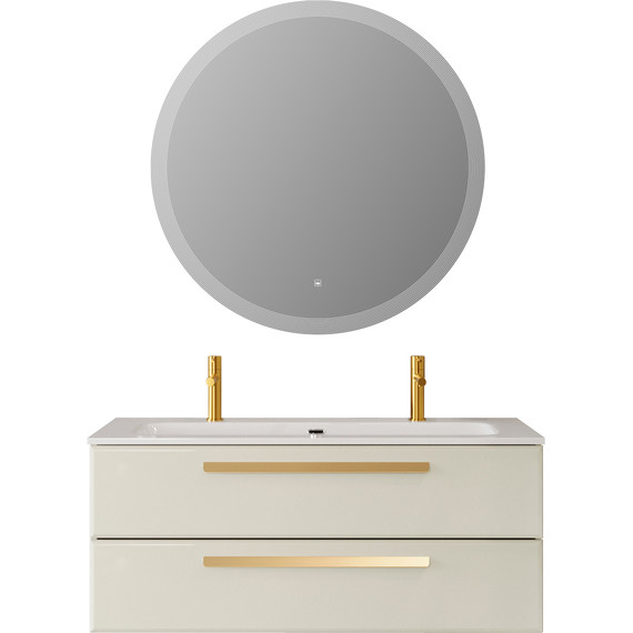 Тумба подвесная с раковиной Cezares ECO-CER-N-1200-2C-SO-AS-P 120 см (раковина CZR-8073-120-1-2) альпака брашированная - фото 15