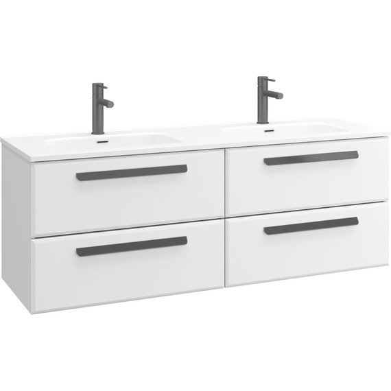 Тумба подвесная с раковиной Cezares ECO-CER-N-1400-4C-SO-2-BL 140 см (раковина CZR-8095-140-2) bianco lucido - фото 2