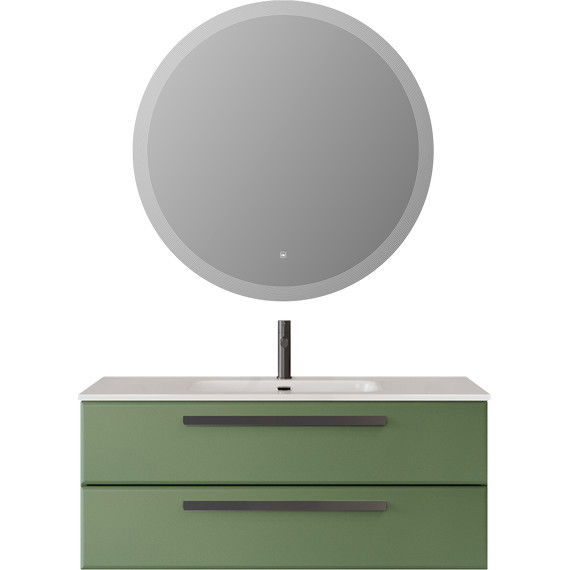 Тумба подвесная с раковиной Cezares ECO-CER-N-1200-2C-SO-PS-P 120 см (раковина CZR-8095-120) фисташковый софт - фото 7