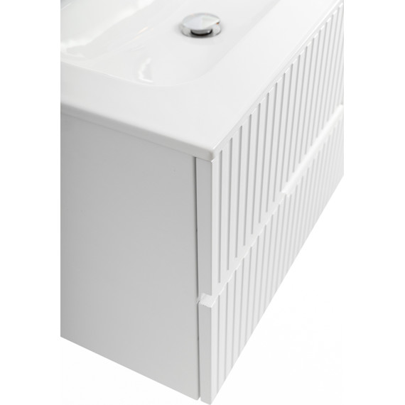 Тумба подвесная с раковиной Cezares DUET-N-800-2C-SO-BL 80 см (раковина CZR-8073-80) bianco lucido - фото 7