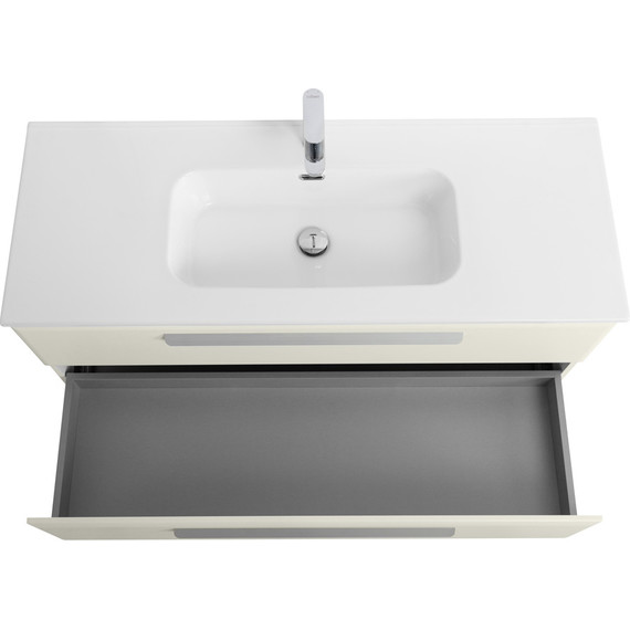 Тумба подвесная с раковиной Cezares ECO-CER-N-1200-2C-SO-AS-P 120 см (раковина CZR-8095-120) альпака брашированная - фото 5