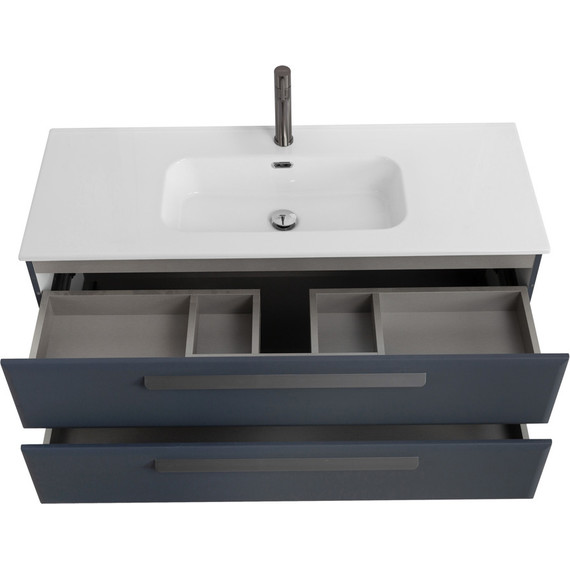 Тумба подвесная с раковиной Cezares ECO-CER-N-1200-2C-SO-GR-P 120 см (раковина CZR-8095-120) grafito - фото 4