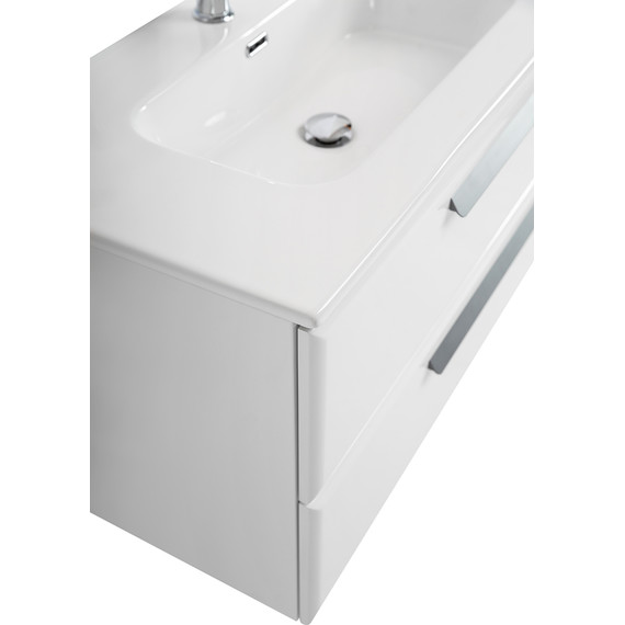 Тумба подвесная с раковиной Cezares ECO-CER-N-1200-2C-SO-BL-L 120 см (раковина CZR-8095-120-L) bianco lucido - фото 8