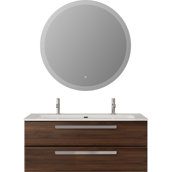 Тумба подвесная с раковиной Cezares ECO-CER-N-1200-2C-SO-NCS-P 120 см (раковина CZR-8073-120-1-2) орех шоколад софт - фото 14