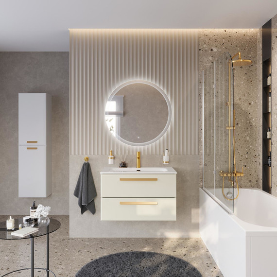 Тумба подвесная с раковиной Cezares ECO-CER-N-800-2C-SO-AS-P 80 см (раковина CZR-8073-80) альпака брашированная - фото 14