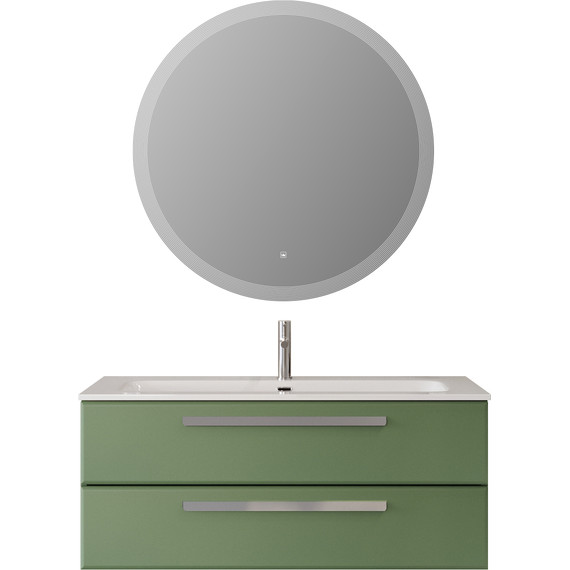 Тумба подвесная с раковиной Cezares ECO-CER-N-1200-2C-SO-PS-P 120 см (раковина CZR-8073-120) фисташковый софт - фото 8