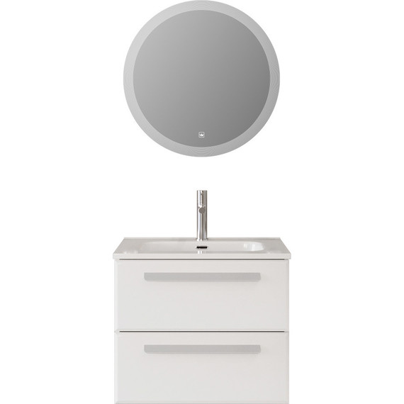 Тумба подвесная с раковиной Cezares ECO-CER-N-700-2C-SO-BL 70 см (раковина CZR-8095-70) bianco lucido - фото 14