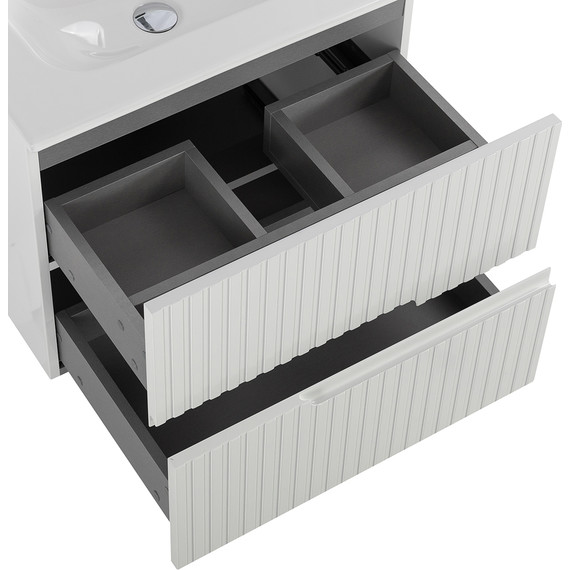 Тумба подвесная с раковиной Cezares DUET-N-600-2C-SO-BL 60 см (раковина CZR-8073-60) bianco lucido - фото 5