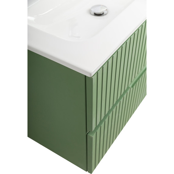 Тумба подвесная с раковиной Cezares DUET-N-800-2C-SO-PS-P 80 см (раковина CZR-8073-80) фисташковый софт - фото 5