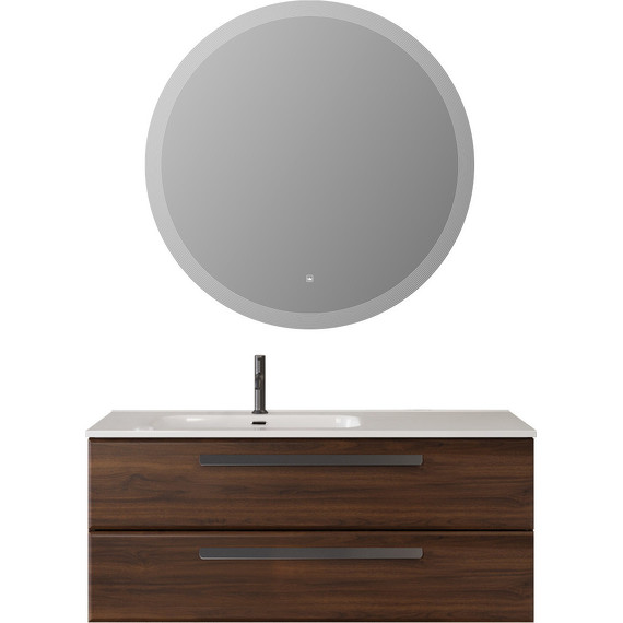 Тумба подвесная с раковиной Cezares ECO-CER-N-1200-2C-SO-NCS-P-L 120 см (раковина CZR-8095-120-L) орех шоколад софт - фото 16