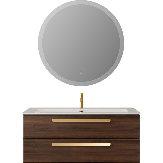 Тумба подвесная с раковиной Cezares ECO-CER-N-1200-2C-SO-NCS-P 120 см (раковина CZR-8073-120) орех шоколад софт - фото 8