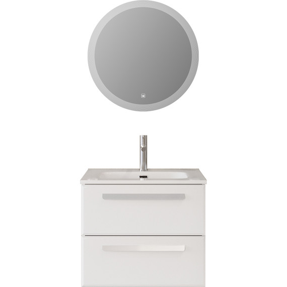 Тумба подвесная с раковиной Cezares ECO-CER-N-600-2C-SO-BL 60 см (раковина CZR-8073-60) bianco lucido - фото 9