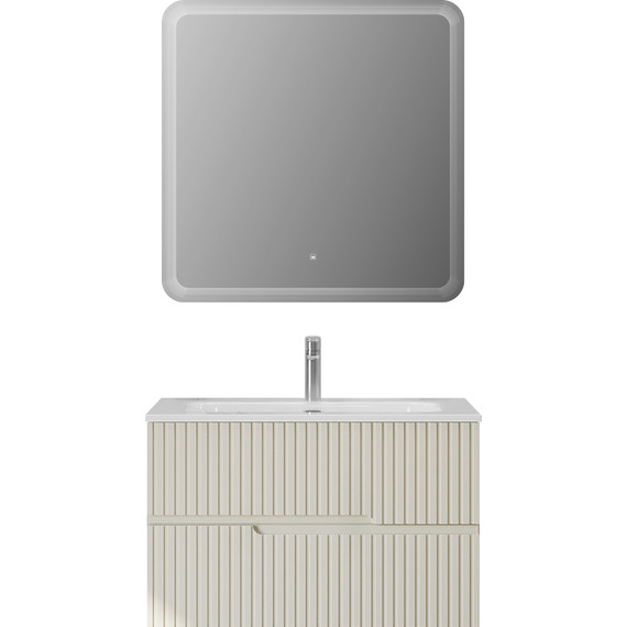 Тумба подвесная с раковиной Cezares DUET-N-800-2C-SO-AS-P 80 см (раковина CZR-8073-80) альпака брашированная - фото 7